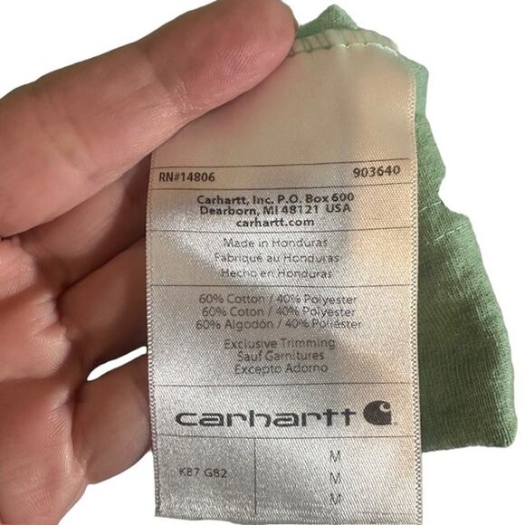 Carhartt Green Short Sleeve Cotton Blend Loose Fit T-Shirt Men Sz M - Picture 8 of 8
